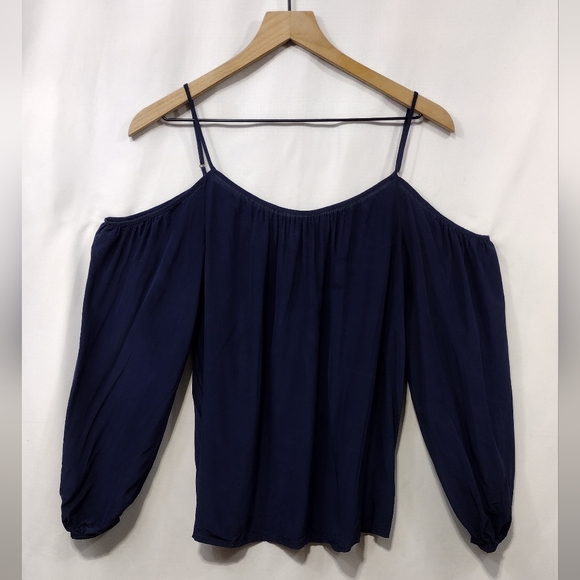 Lilly Pulitzer 100% Silk Candice Top Women's XS True Navy Retro Y2K Minimalist - Picture 2 of 11